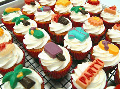 beach theme cupcakes