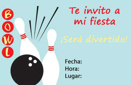 invitacion bowling