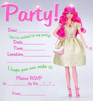 barbie party invitations