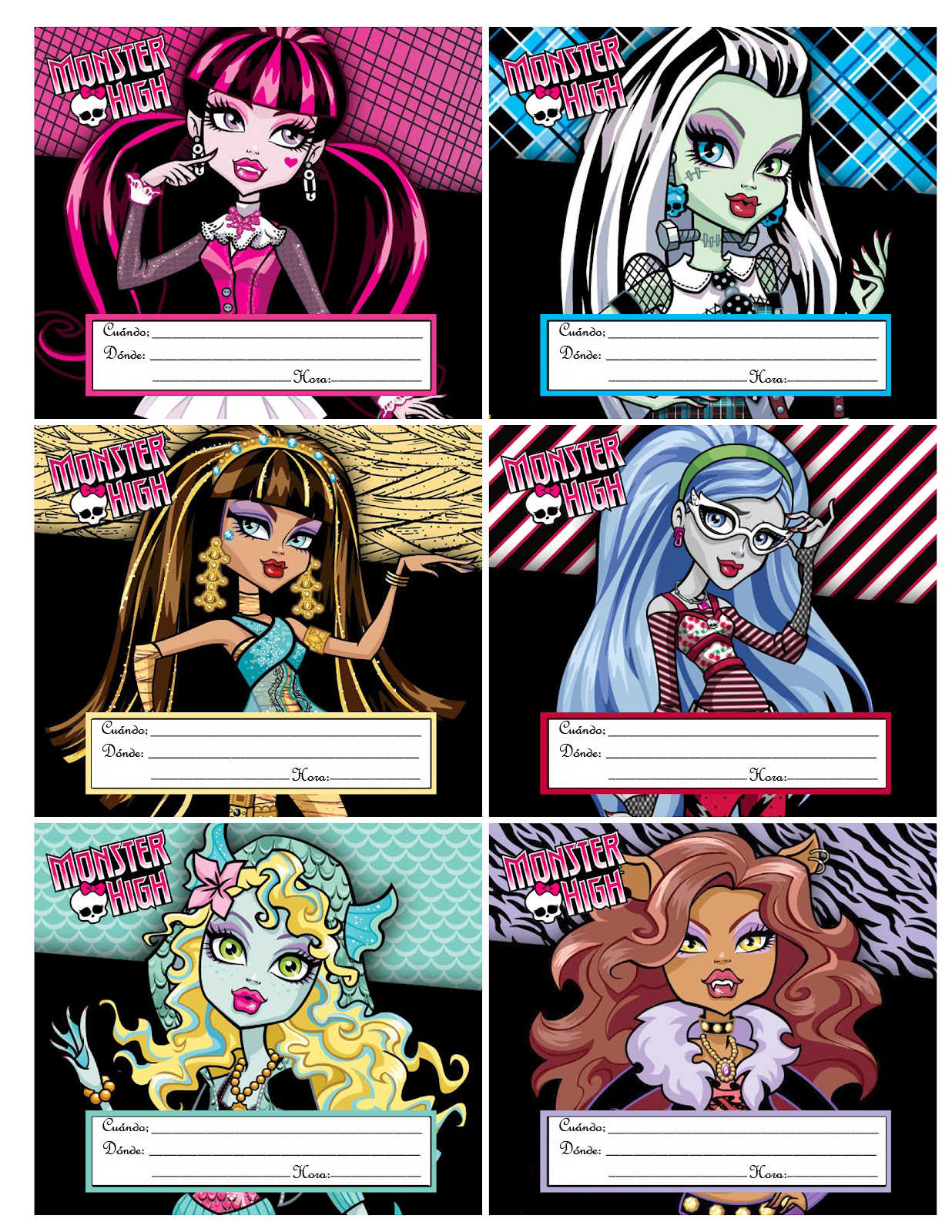 ... Las más lindas invitaciones para tu fiesta Monster High! | Fiesta101
