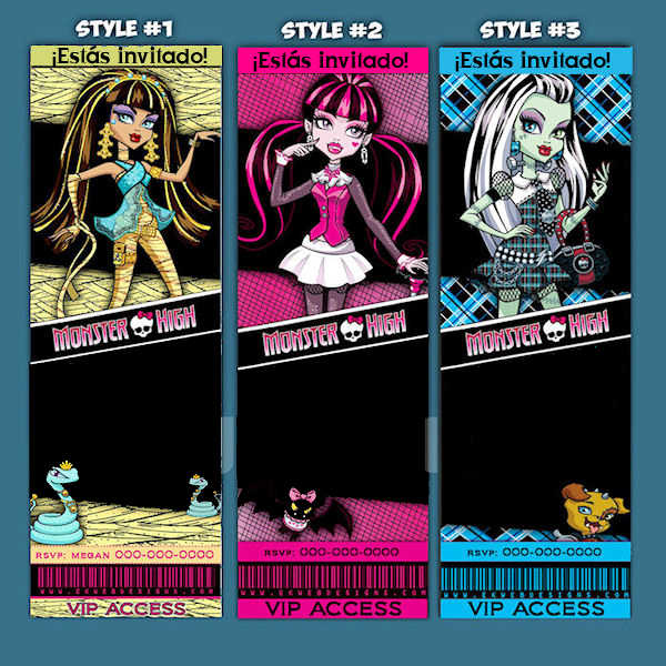 Las más lindas invitaciones para tu fiesta Monster High! | Fiesta101 Las más lindas invitaciones para tu fiesta Monster High! | Fiesta101